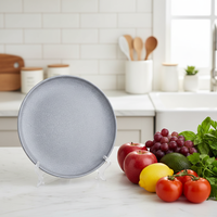 Service de table contemporain en grès gris |   Assiettes, bols et tasses |   Céramique de qualité supérieure |   Résistant au four, anti-fuite et compatible micro-ondes