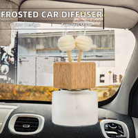 Diffuseur de parfum pour voiture en verre givré carré vide avec clip
