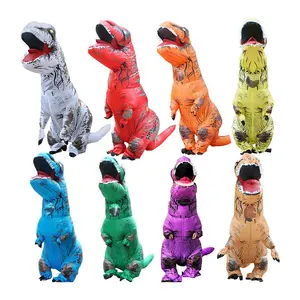 Vestido fantasia de dinossauro, adulto, crianças, traje cosplay, jogo de inflar, fantasia