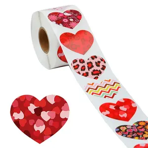 Custom Printing High Quality 1 Inch 8 Patterns Gift Packaging Decoration Love Valentine's Day Sealing Label Sticker