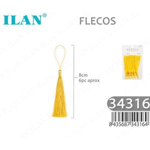 Ilan Flecos Frange con Nappine Gialle 8Cm, Confezione da 6 Pezzi (Approssimativamente) - Product Image 1