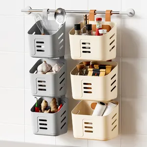 Đa chức năng Hollow-out thoát nước giá đồ lặt vặt Organizer phòng tắm nhựa xử lý treo lưu trữ giỏ