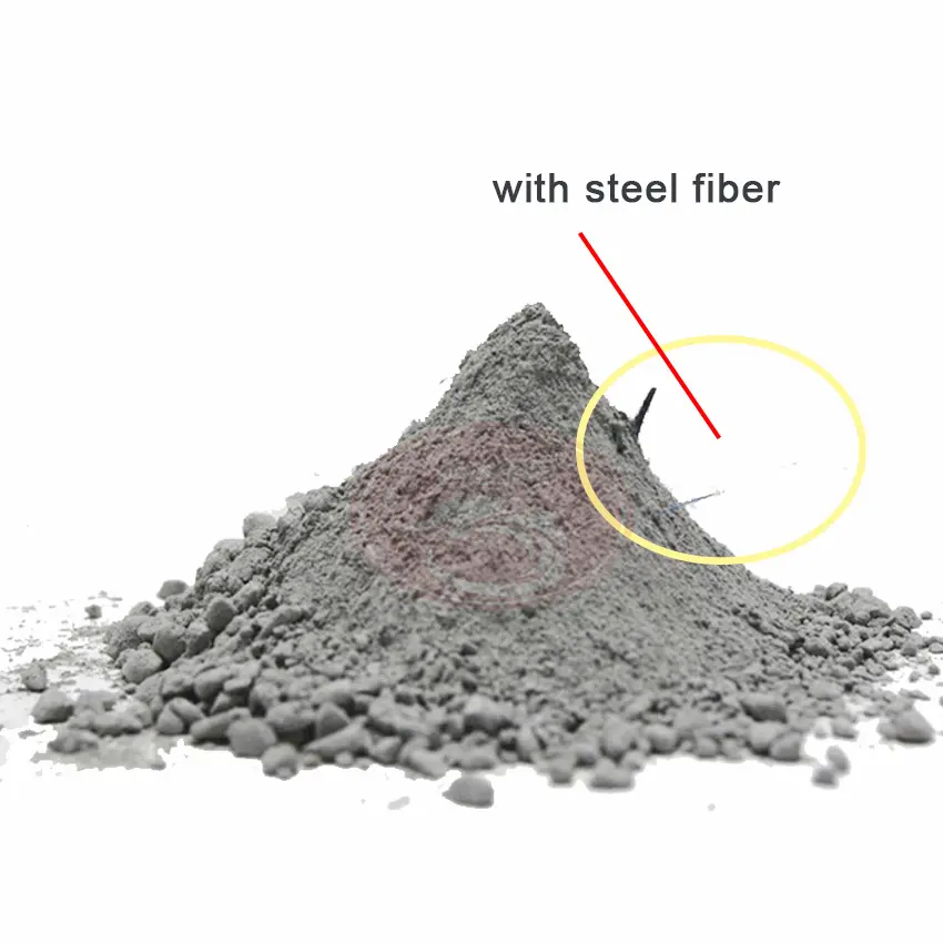 70% al2o3 cemento refrattario rinforzato con fibra di acciaio ad alto contenuto di allumina per forno a fusione di alluminio