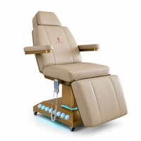 Table de soin électrique à 4 moteurs avec fonction d'inclinaison, hauteur réglable, roulettes verrouillables pour salon, spa, traitement facial, clinique