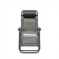 Fauteuil inclinable moderne noir zéro gravité, siège lounge en maille écologique, structure en acier inoxydable, portable pour extérieur, salle à manger, villa, plage