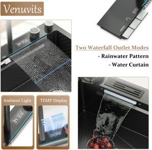 Bán buôn tùy chỉnh undermount đôi Nước Nhà Bếp Mùa Thu Bồn rửa bằng thép không gỉ màu đen OEM căn hộ hiện đại 3D thiết kế mô hình - Product Image 5