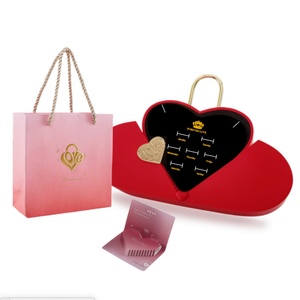 Valentine's Day Jewelry <b>Gift</b> <b>Box</b> Heart-shaped Debossing Necklace Lock High-end Creative Souvenirs Jewelry Earring Necklace <b>Box</b> - Product Image 5