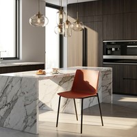 Chaise nordique en polypropylène empilable, ergonomique et minimaliste, avec dossier renforcé à nervures croisées, pour îlot de cuisine, bureau à domicile ou salle d'étude