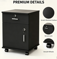 Meuble de rangement mobile sécurisé avec roulettes et tiroirs verrouillables pour documents de bureau et domicile