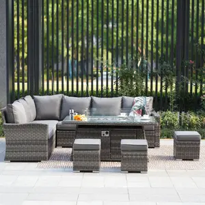 Balkon Design Rattan Outdoor Sofa 6 Stück Korbs ofa für große Familien feier