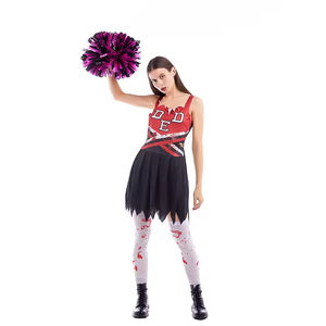 Robe de pom-pom girl d'Halloween pour femmes <span class=keywords><strong>Costume</strong></span> de pom-pom girl <span class=keywords><strong>Zombie</strong></span> sanglante et maléfique - Product Image 3