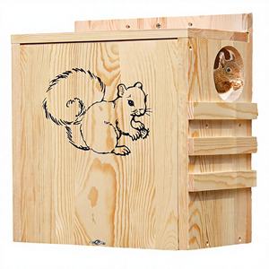 Nid d'écureuil en bois pour extérieur, mangeoire murale de jardin, cage de reproduction pour hamster et perroquet, <span class=keywords><strong>lit</strong></span> pour animaux de compagnie, <span class=keywords><strong>habitat</strong></span> pour écureuil - Product Image 1