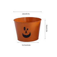 Seau en métal en forme de citrouille d'Halloween, fait main, durable, pour bonbons, décoration de festival