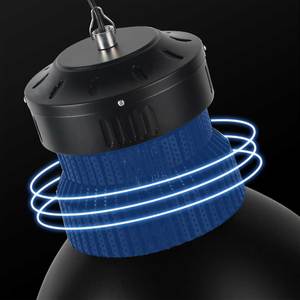 Plafonnier <span class=keywords><strong>LED</strong></span> <span class=keywords><strong>industriel</strong></span> à haut rendement lumineux 150W/100W, indice de protection IP44, angle de faisceau de 120°, lumière du jour 6000K, pour usine, entrepôt, plafond haut - Product Image 2