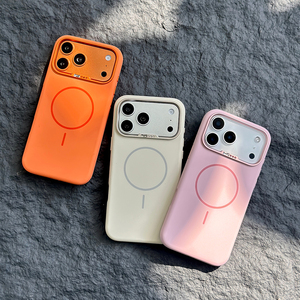 เคสโทรศัพท์ซิลิโคนเหลวแบบแม่เหล็กพร้อมกรอบเลนส์โลหะฝังเพชรสำหรับ iPhone 12 13 14 15 16 17 18 Pro Max - Product Image 4