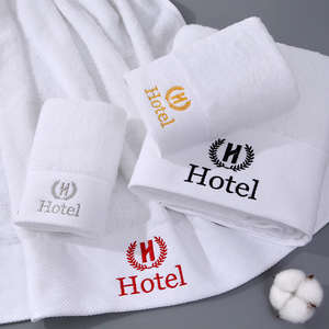 Juego de Toallas de Baño de Lujo Personalizadas 100% Algodón Terry Blanco con Logotipo Bordado Jacquard de Alta Calidad para Hoteles y Spas - Product Image 2