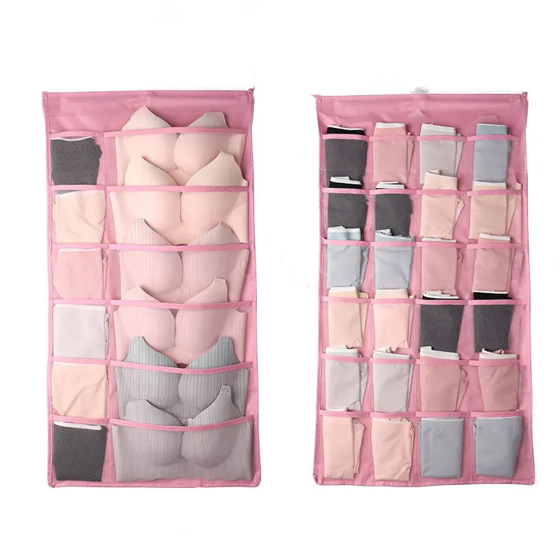 2022 New Product Mesh Hanging Clothes Storage Bag for Closet Underwear Organizer for Socks Bras double-sided storage bag