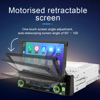 SEMAITU 7 pouces 1 Din Flip écran tactile MP5 lecteur sans fil Carplay Android Auto Radio USB pour Bluetooth Placement du tableau de bord