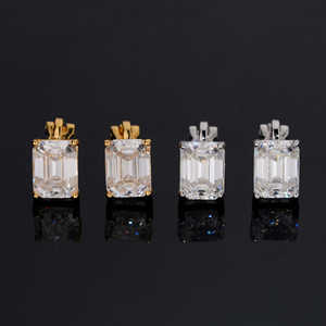 Pendientes de Clip <span class=keywords><strong>para</strong></span> Hombre Kaleido, Diseño Nuevo, Chapados en Oro, Plata de Ley 925, con Diamantes VVS, <span class=keywords><strong>Esmeralda</strong></span> y Moissanita - Product Image 3