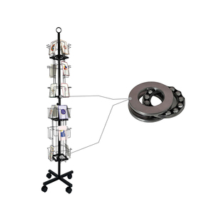 Multi direction <strong>Commercial</strong> <strong>Magazine</strong> <strong>Rack</strong> With Rotating Shelves Metal Brochure Holder <strong>Rack</strong> with Wheels - Product Image 3