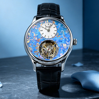 Montre de sport pour homme 42 mm, cadran guilloché CNC, mouvement mécanique tourbillon authentique, entièrement en acier inoxydable, étanche 5 bars