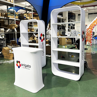 Stands d'exposition pliables en aluminium personnalisés, présentoirs de vente au détail portables, étagères, toile de fond pour la promotion des salons professionnels, exposition pop-up
