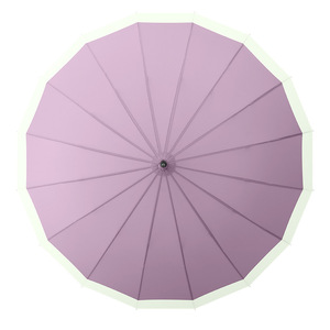 <span class=keywords><strong>Parapluie</strong></span> droit japonais et coréen simple à 16 côtes <span class=keywords><strong>Parapluie</strong></span> semi-automatique à coutures de couleur unie Manche long Schirm à double usage - Product Image 5