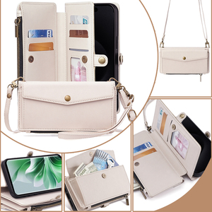 สําหรับOPPO Reno F25 ยาวLanyard FlipหนังสําหรับReno 11F 11 10 Pro 8T 8 Pro <span class=keywords><strong>8Z</strong></span> 7 7Z 7 ซิปกระเป๋าสตางค์อุปกรณ์เสริม - Product Image 3