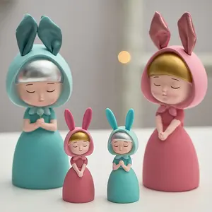 Kreative ins Stil nach Hause Schlafsaal Schlafzimmer Dekoration Layout Mädchen Herz Geschenk Harz 3D Kaninchen Prinzessin Figuren