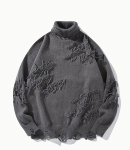 Proveedor personalizado de lujo suave de manga larga de poliéster Spandex suéter de cuello redondo para los hombres - Product Image 4