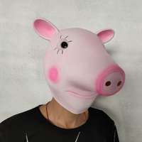 Masque de tête en latex de cochon rose pour Halloween, cosplay, mascarade, farce, costumes de fête fantaisie