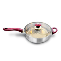 Set panci dan panci Stainless Steel klasik, dengan pegangan Bakelite, peralatan masak grosir dapur baru untuk kompor Gas untuk penggunaan di rumah