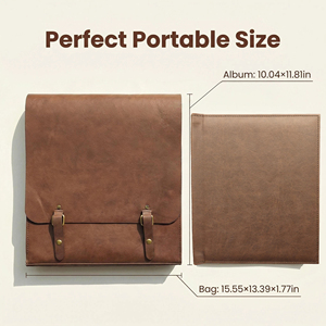 Porte-documents en cuir avec fermeture magnétique et logo personnalisé, avec insert pour <span class=keywords><strong>album</strong></span> photo, sac organisateur pour cadeau d'affaires exécutif - Product Image 3