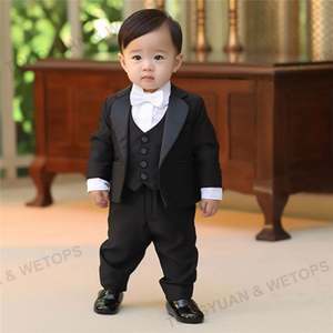 Vêtements personnalisés pour bébé garçon, ensemble <span class=keywords><strong>de</strong></span> 5 pièces, costumes <span class=keywords><strong>de</strong></span> smoking formels sans queue, tenues <span class=keywords><strong>de</strong></span> baptême <span class=keywords><strong>de</strong></span> mariage - Product Image 6