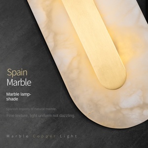 Lampada da Parete LED Moderna in Rame con Sfondo in Marmo di Lusso per Soggiorno, Scale, Corridoio, Camera da Letto, Comodino - Illuminazione di Lusso - Product Image 4