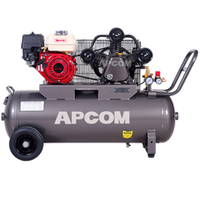 Compresseur d'air APCOM à essence, essence, pétrole, 100L, 200L, 300L, 5,5 ch, 15 ch, 7,5 kW, Compresseur d'air