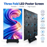 Écran d'affichage LED pliable à trois volets avec contrôle Wi-Fi, affichage publicitaire pliable, signalisation numérique intérieure, panneau d'affichage numérique