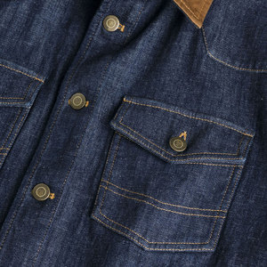 Chaquetas de Mezclilla para Hombre Más Populares, Cuello Alto, Logotipo Frontal Personalizado, Chaqueta de Mezclilla de Invierno Estilo Urbano a Precio de Mayoreo - Product Image 6