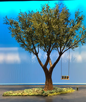 Arbre artificiel de cerisier rouge en fleurs, faux sakura, fait main, 2m, 2,5m, 3m, 5m, à vendre