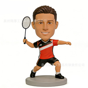 Figura Personalizable de Jugador de Bádminton, Muñeco Coleccionable, Decoración para Coche o Escritorio, Souvenir para Fanáticos, Resina Sintética, Impresión Digital - Product Image 1