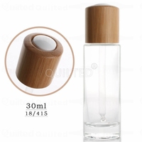 Outtop — bouteille d'huile essentielle en bambou dépoli, avec bouton-pression à épaules plates, produit cosmétique, 30ml