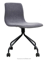 Chaise de bureau moderne à dossier bas en tissu gris pour conférence, maison, hôtel, réunion, café, salon, négociation, sans bras