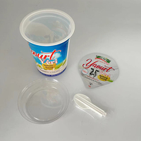 Contenant en Plastique PP de 500 ml avec Impression Personnalisée pour Emballage de Yaourt/Crème Glacée