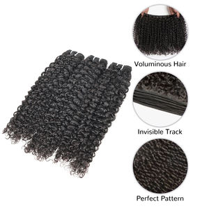 Pelo indio rizado birmano crudo dibujado doble de alta calidad, venta al por mayor sin procesar, paquetes de cabello humano virgen, cierre de encaje Frontal - Product Image 5