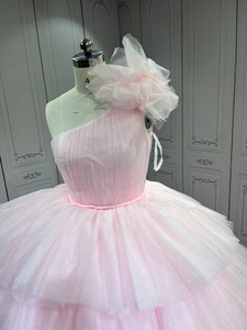 Robe de Quinceañera à une épaule superposée Mumuleo, Vestidos De Xv Anos, rose, robe pour <span class=keywords><strong>quinze</strong></span> ans, Vestidos De Quince Anos - Product Image 4