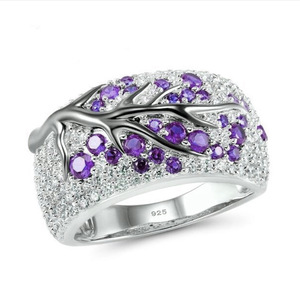 Bague de cocktail émeraude pour femme, en laiton plaqué, micro-pavée, pierres naturelles rondes, motif végétal, bague de fiançailles glamour - Product Image 5