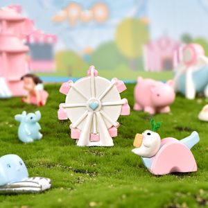 Dessin animé Micro paysage Train grande roue ornement résine Simulation parc d'attractions jardin bureau décoration modèle modèle - Product Image 4