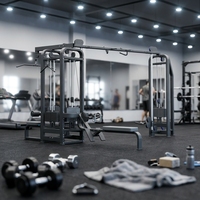 Machine de musculation multi-stations 5 postes avec pile de poids de 410 kg pour entraînement en groupe - Usage commercial
