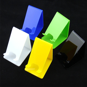 Màu xanh lá cây <span class=keywords><strong>Acrylic</strong></span> điện thoại di động hiển thị đứng chủ nhựa duy nhất điện thoại di động Riser điện thoại màu vàng chủ điện thoại thông minh đứng - Product Image 3