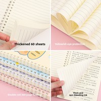 Cuaderno Espiral con Diseño de Dibujos Animados, Bonito y Creativo, A5, 60 Hojas, Regalo, Diario para Estudiantes con Rayas, de Alta Calidad
